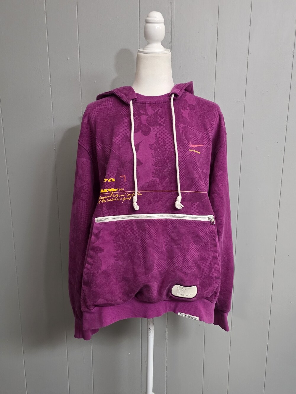 Nike Dri Fit Halftone Grid Pullover Hoodie Size L
